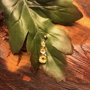 10KT gold Citrine and Diamond Pendant